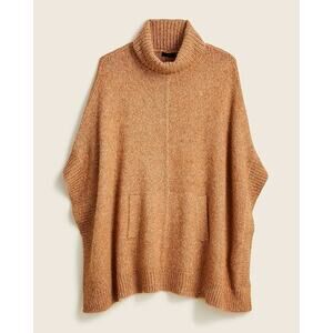J Crew Relaxed Merino Wool Alpaca Turtleneck Poncho NWT